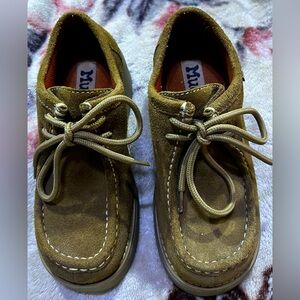 Vintage Mudd Platform tan suede loafer. No size tag, but measures 10.75”/8.5?